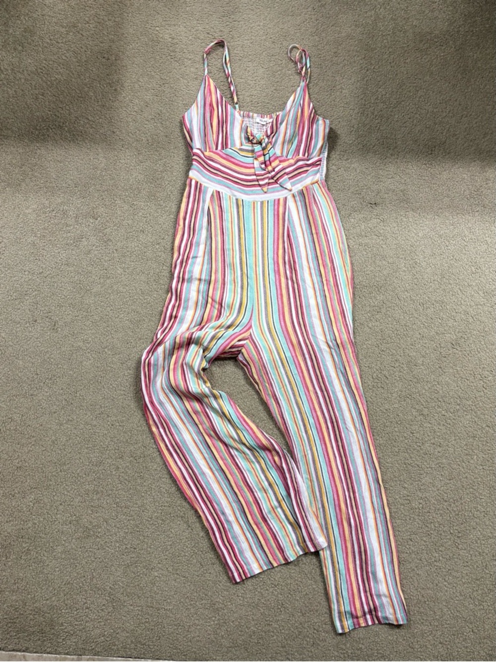 Blu Pepper Multicolor Striped Sleeveless Jumpsuit